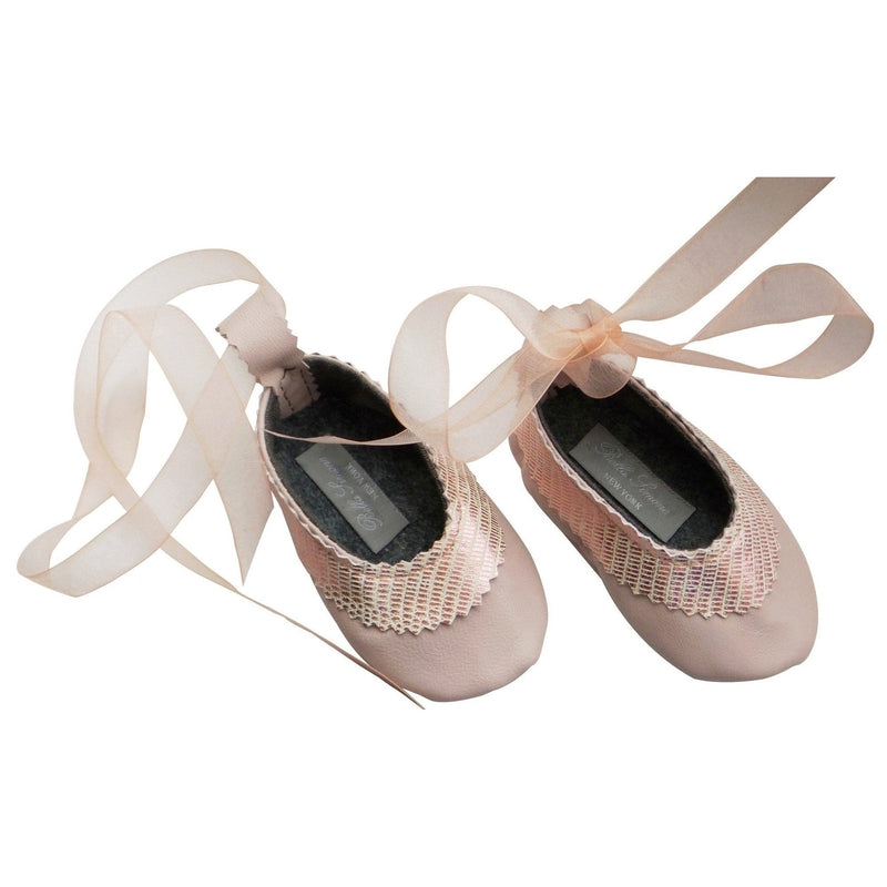 Pink Embossed Lily Ballet Flats