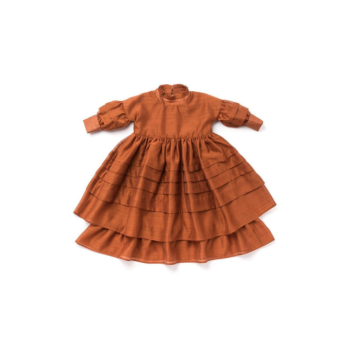 Rust Layered Voille Dress