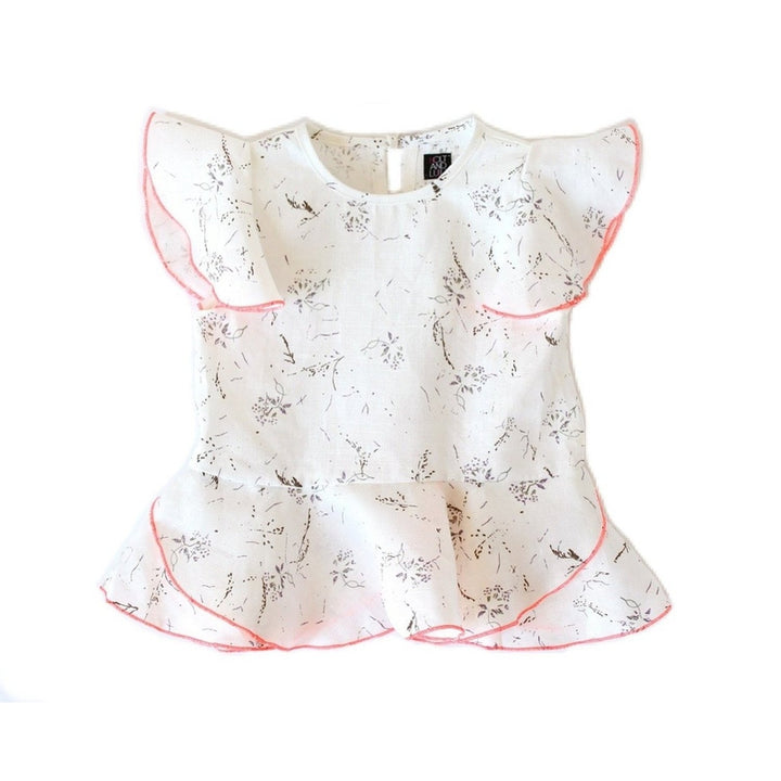 Off White and Lavender Petal Blouse