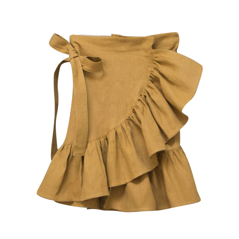 Ruffled Side Wrap Skirt