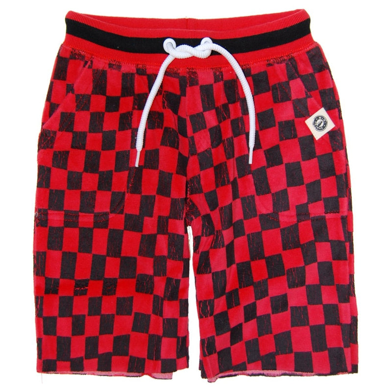 Red And Black Checkered Shorts