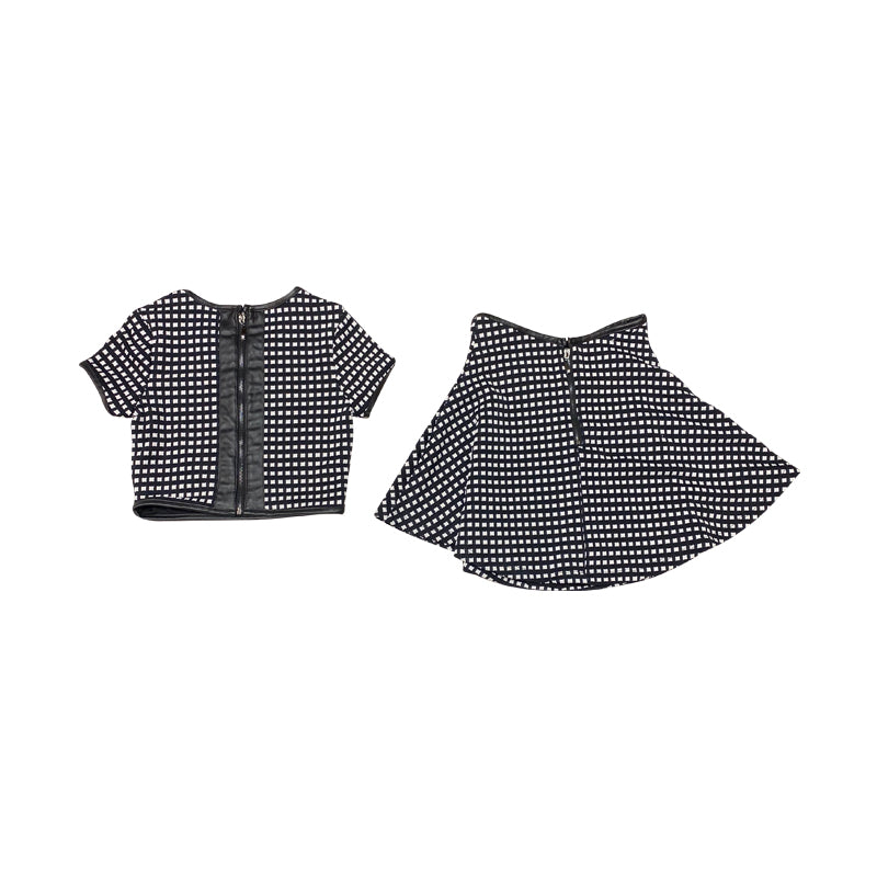 Textured Black Skirt Set