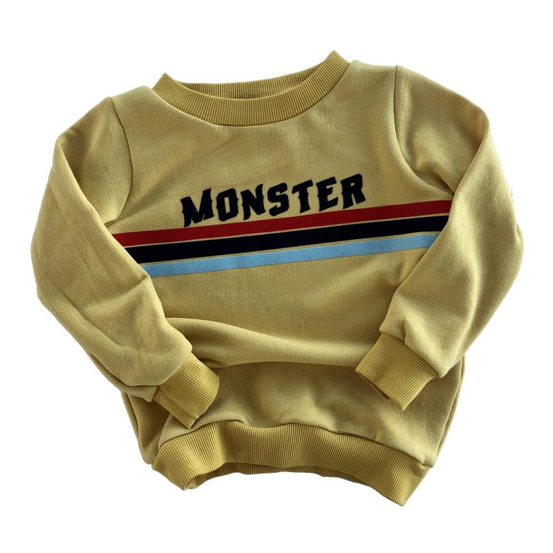 Mustard Monster Stripe Sweatshirt