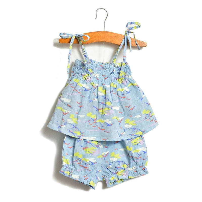 Blue Sky Layette Gathered Top and Bloomer