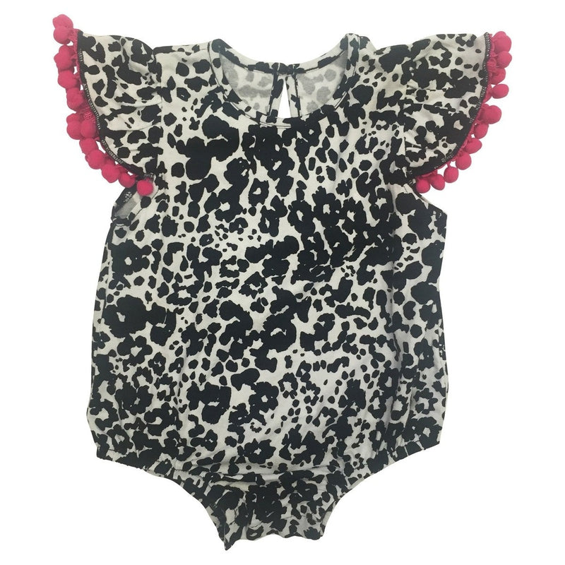 Black and White Spotted Bubble Romper