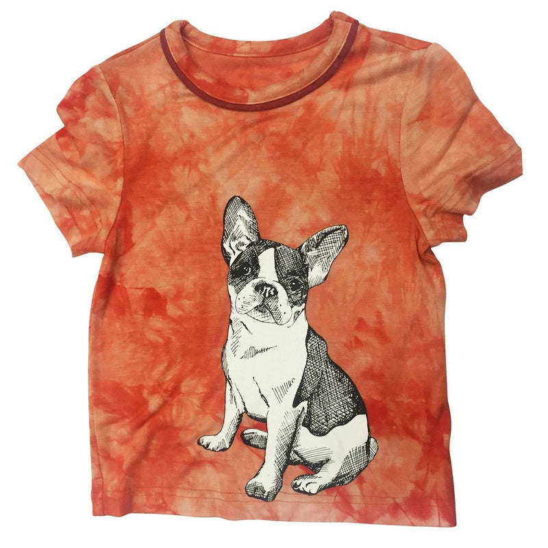 Orange Crystal Wash Graphic Dog T Shirt