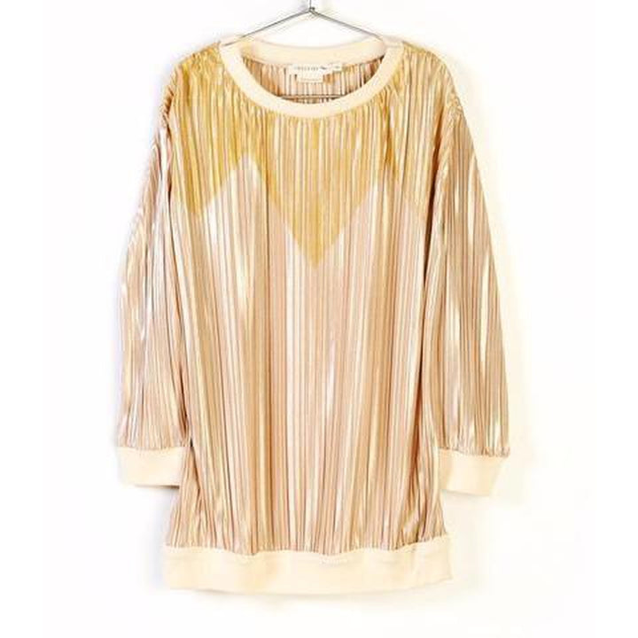 Golden Pleated Sweat Dress