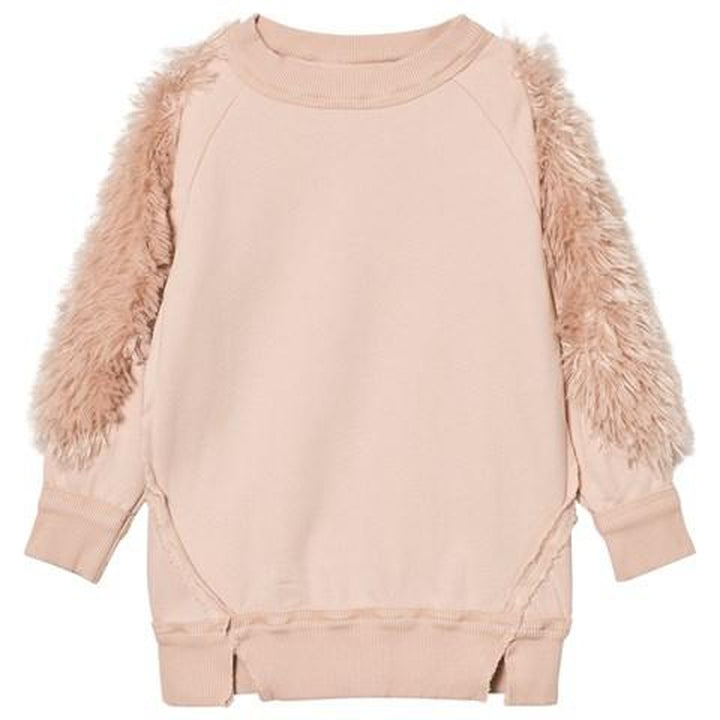 Pink Fur Sleeve Sweatshirt