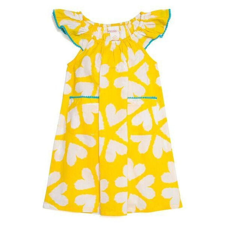 Flutter Yellow Heart Flower Dress