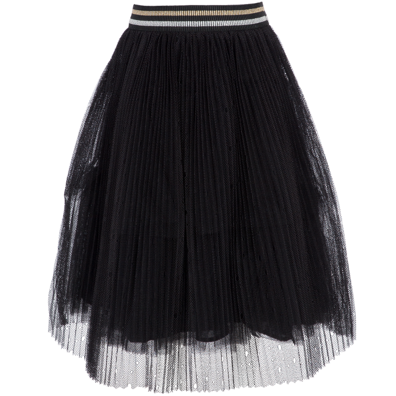 Black Skirt With Mesh Covering