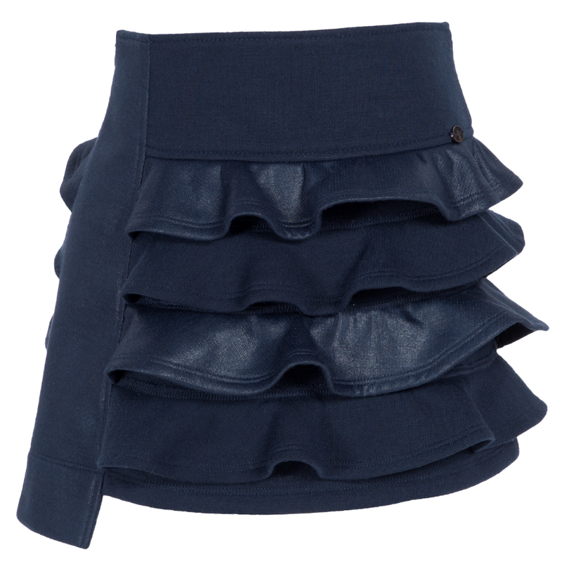 Navy Blue Ruffled Skirt