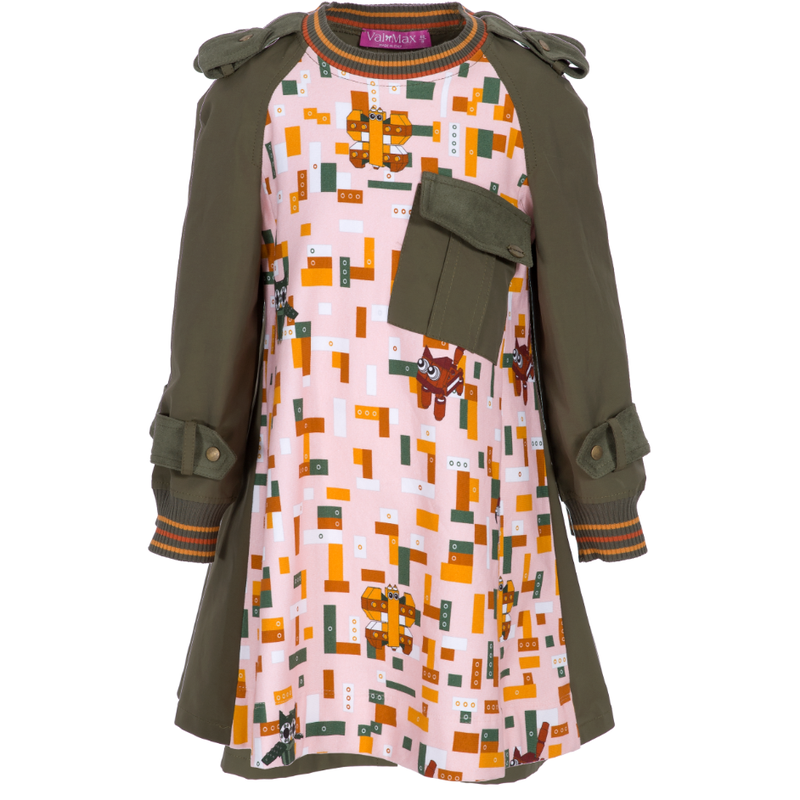 Olive Green And Pink Legos Dress