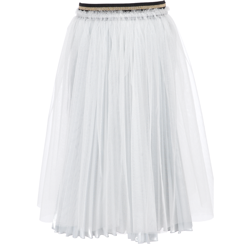 Silver Skirt With Laced Covering